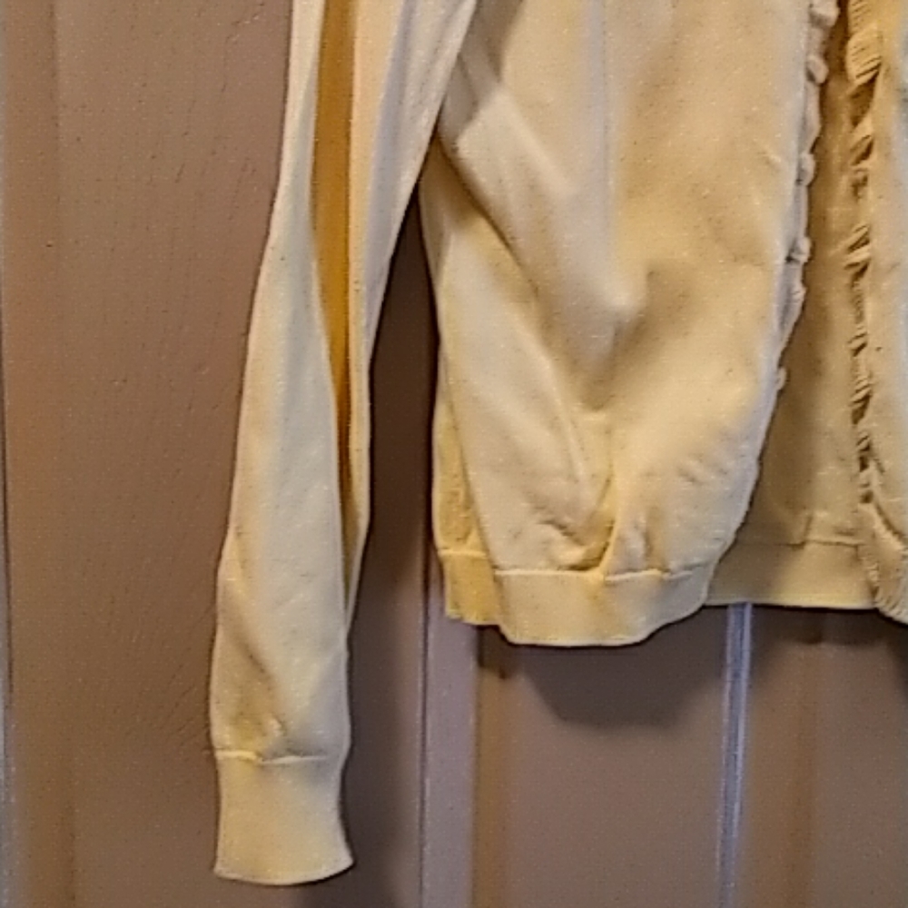 Lands End girls cardigan sweater yellow 7/8. - Picture 3 of 7